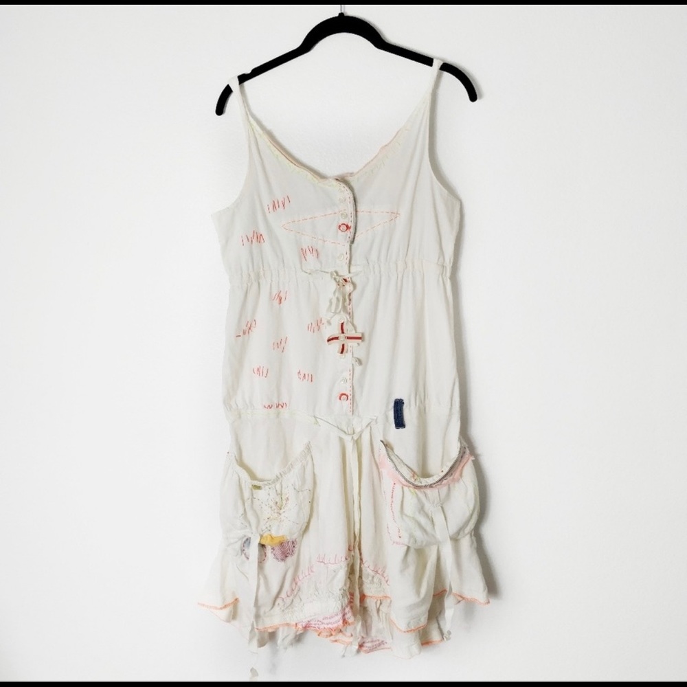 Desigual Patchwork Tank Dress with Zippers Size 38